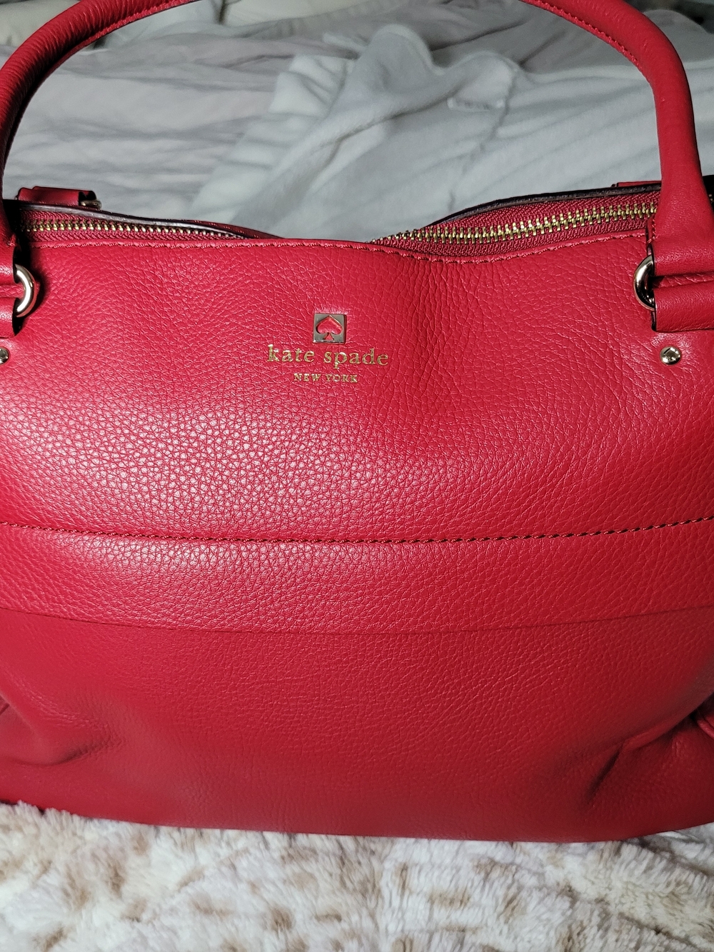 Kate Spade New York Red Pebbled Leather Satchel Handbag❣️